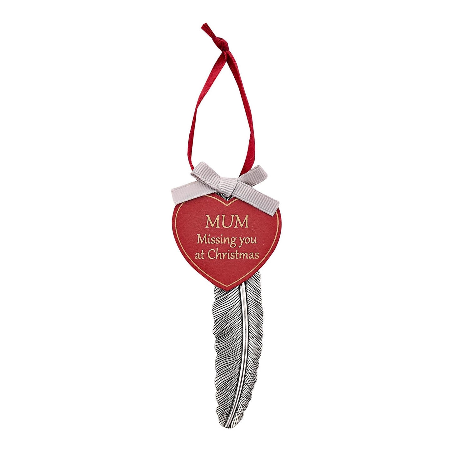 weihnachtliche Federplakette "Mom"