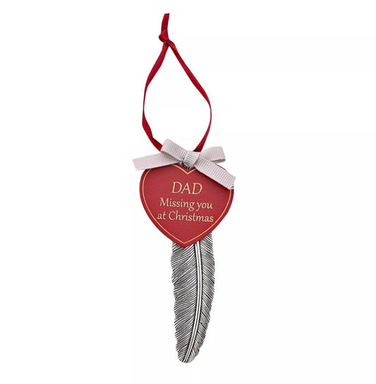 weihnachtliche Federplakette "Dad"
