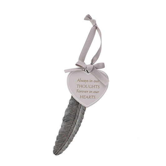 Federplakette "Always in our thoughts"