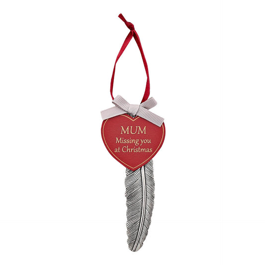 weihnachtliche Federplakette "Mom"