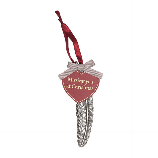 weihnachtliche Federplakette "missing you"