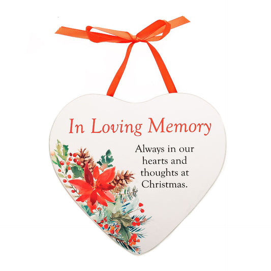 Herz Spiegel Plakette "In loving Memory" Weihnachten